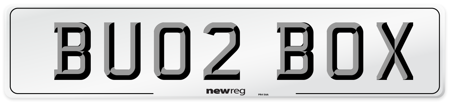 BU02 BOX Number Plate from New Reg